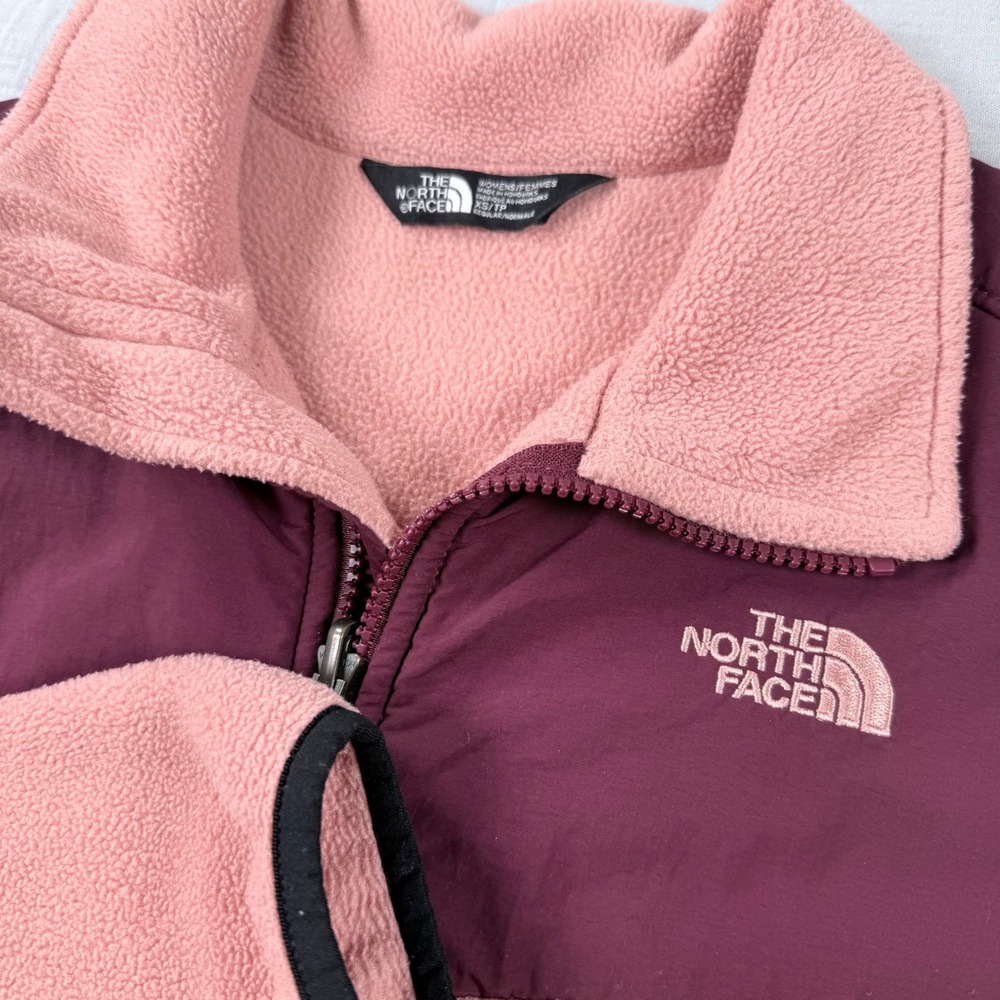 Y2K‎ North Face Denali Fleece Jacket Womens XS Pink Maroon Full Zip Preppy Rare